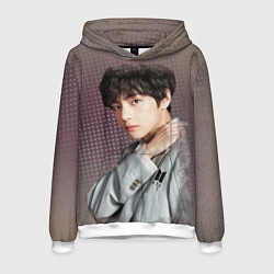 Толстовка-худи мужская BTS Ким Тэ Хён, цвет: 3D-белый