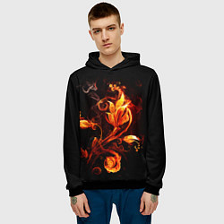 Толстовка-худи мужская Огненный цветок, цвет: 3D-черный — фото 2