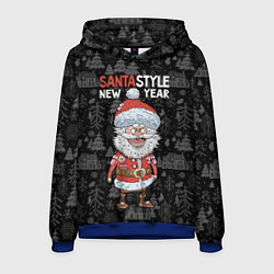 Толстовка-худи мужская Santa style, цвет: 3D-синий