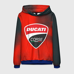 Толстовка-худи мужская Ducati Corse logo, цвет: 3D-синий