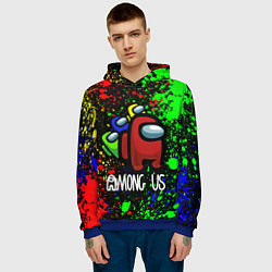 Толстовка-худи мужская AMONG US, цвет: 3D-синий — фото 2