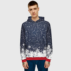 Толстовка-худи мужская Атмосфера нового года, цвет: 3D-красный — фото 2