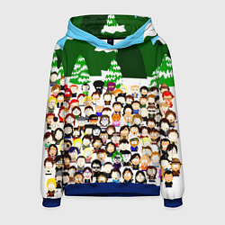 Толстовка-худи мужская Южный Парк South Park, цвет: 3D-синий
