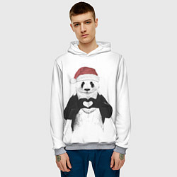 Толстовка-худи мужская Панда Клаус, цвет: 3D-меланж — фото 2