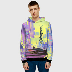 Толстовка-худи мужская Cyberpunk 2077, цвет: 3D-черный — фото 2
