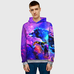 Толстовка-худи мужская Волки, цвет: 3D-меланж — фото 2