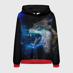 Толстовка-худи мужская Волчара Юморит, цвет: 3D-красный