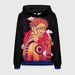 Толстовка-худи мужская Двуликий магическая битва, цвет: 3D-синий