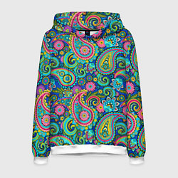 Толстовка-худи мужская Славянские Узоры, цвет: 3D-белый