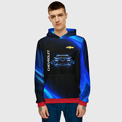 Толстовка-худи мужская Chevrolet, цвет: 3D-красный — фото 2