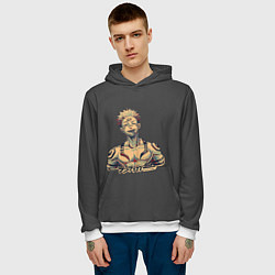 Толстовка-худи мужская Сукуна, цвет: 3D-белый — фото 2