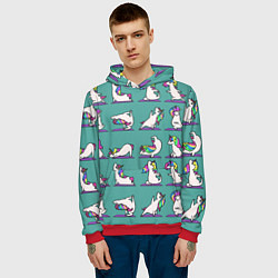 Толстовка-худи мужская Единороги Зарядка, цвет: 3D-красный — фото 2