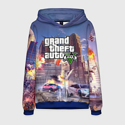 Толстовка-худи мужская ЭКШЕН Grand Theft Auto V, цвет: 3D-синий