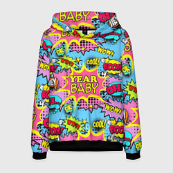 Толстовка-худи мужская Year baby Pop art print, цвет: 3D-черный