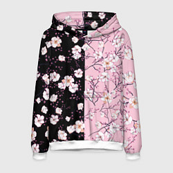 Толстовка-худи мужская САКУРА SAKURA ВИШНЯ, цвет: 3D-белый
