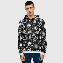Толстовка-худи мужская Панк, цвет: 3D-белый — фото 2