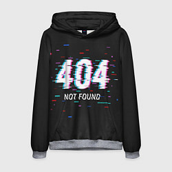 Толстовка-худи мужская Глитч 404, цвет: 3D-меланж
