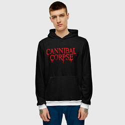 Толстовка-худи мужская Cannibal Corpse, цвет: 3D-белый — фото 2
