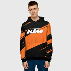 Толстовка-худи мужская KTM КТМ, цвет: 3D-черный — фото 2