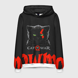 Толстовка-худи мужская Cat of war, цвет: 3D-белый