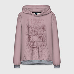 Толстовка-худи мужская No drama llama, цвет: 3D-меланж