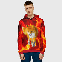 Толстовка-худи мужская Fire Fox, цвет: 3D-красный — фото 2