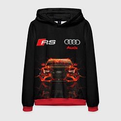 Толстовка-худи мужская AUDI RS 5 FIRE АУДИ РС 5, цвет: 3D-красный