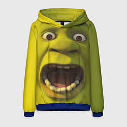 Толстовка-худи мужская Shrek is Yelling, цвет: 3D-синий