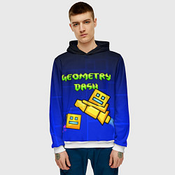 Толстовка-худи мужская Geometry Dash, цвет: 3D-белый — фото 2