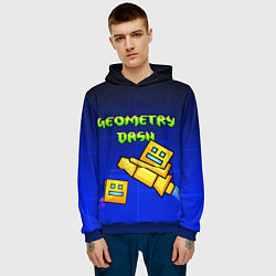 Толстовка-худи мужская Geometry Dash, цвет: 3D-синий — фото 2