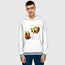Толстовка-худи мужская Minecraft Bee, цвет: 3D-меланж — фото 2