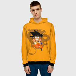 Толстовка-худи мужская Kid Goku, цвет: 3D-черный — фото 2