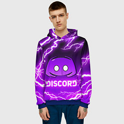 Толстовка-худи мужская DISCORD ДИСКОРД МОЛНИЯ, цвет: 3D-синий — фото 2