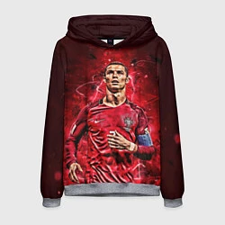 Толстовка-худи мужская Cristiano Ronaldo Portugal, цвет: 3D-меланж