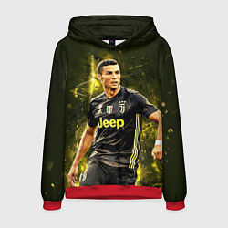 Толстовка-худи мужская Cristiano Ronaldo Juventus, цвет: 3D-красный