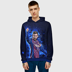 Толстовка-худи мужская Lionel Messi Barcelona 10, цвет: 3D-синий — фото 2