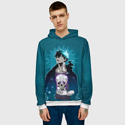 Толстовка-худи мужская Jin-Woo and skull, цвет: 3D-белый — фото 2