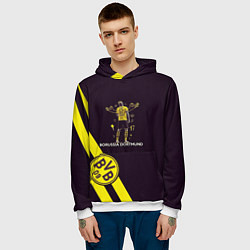 Толстовка-худи мужская Холанд Боруссия, цвет: 3D-белый — фото 2