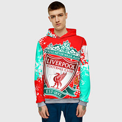 Толстовка-худи мужская LIVERPOOL ЛИВЕРПУЛЬ, цвет: 3D-меланж — фото 2