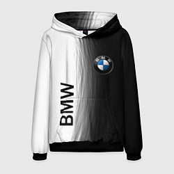 Толстовка-худи мужская Black and White BMW, цвет: 3D-черный