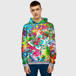 Толстовка-худи мужская ЯРКИЕ КРАСКИ, цвет: 3D-меланж — фото 2
