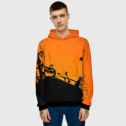 Толстовка-худи мужская Хэллоуин, цвет: 3D-черный — фото 2