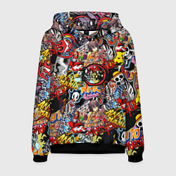 Толстовка-худи мужская Логотипы Аниме Мультиков, цвет: 3D-черный