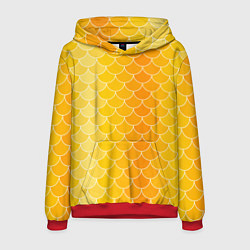 Толстовка-худи мужская Желтая чешуя, цвет: 3D-красный