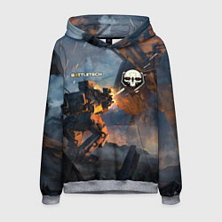 Толстовка-худи мужская Battletech warrior, цвет: 3D-меланж