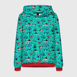 Толстовка-худи мужская Морские рыбки, цвет: 3D-красный