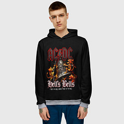 Толстовка-худи мужская ACDC Hells Bells, цвет: 3D-меланж — фото 2