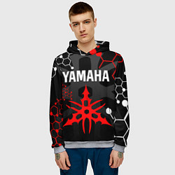 Толстовка-худи мужская YAMAHA ЯМАХА МОТОСПОРТ, цвет: 3D-меланж — фото 2