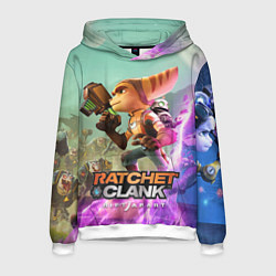 Толстовка-худи мужская Ratchet & Clank: Rift Apart, цвет: 3D-белый