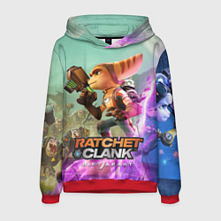 Толстовка-худи мужская Ratchet & Clank: Rift Apart, цвет: 3D-красный